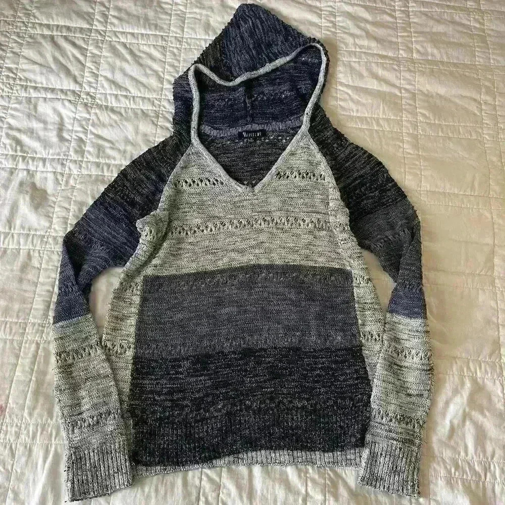 Beachy boho knit hoodie sweater by sisters